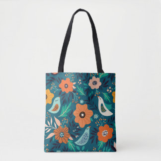 Tote Bag Motif sans couture avec ornement fleuri