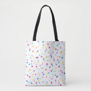 Tote Bag Motif sans couture avec points d'aquarelle lumineu