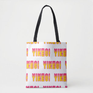 Tote Bag Motif sans couture avec "Yikes !" mots. paroi vint