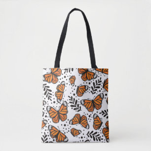 Tote Bag Motif sans couture de papillon monarque dessiné à 