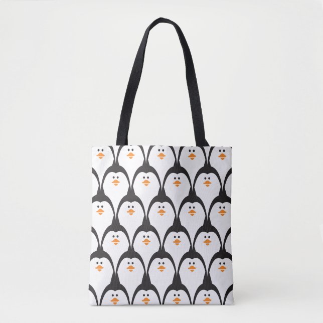 Tote Bag Motif sans couture de pingouin.  (Devant)