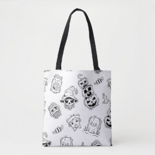 Tote Bag Motif sans couture des icônes d'halloween avec tir