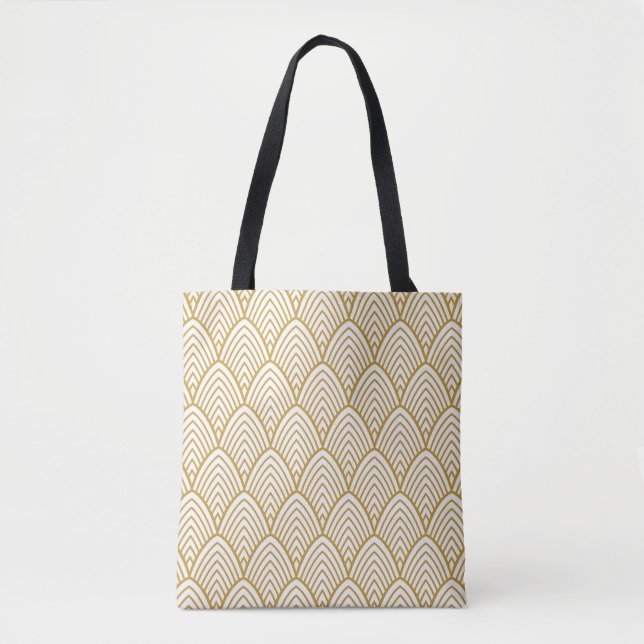 Tote Bag Motif sans couture géométrique Art Déco. (Devant)