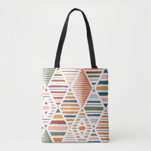 Tote Bag Motif sans couture tribal ethnique à carreaux écos