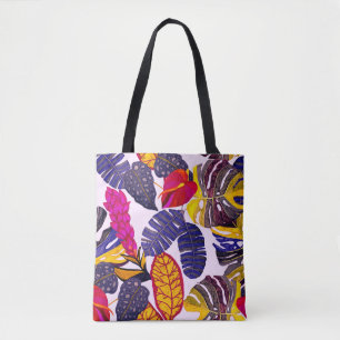 Tote Bag Motif sans faille créative avec feuilles tropicaux