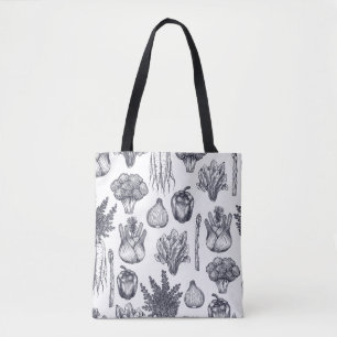 Tote Bag Motif sans soudure de légumes frais. Brocoli, carr
