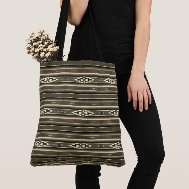 Tote Bag Motif sape mexicain en Sepia Colours (De près)
