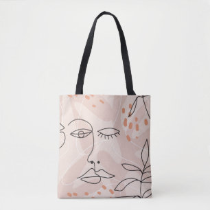 Tote Bag Motif simple et élégant avec une seule ligne