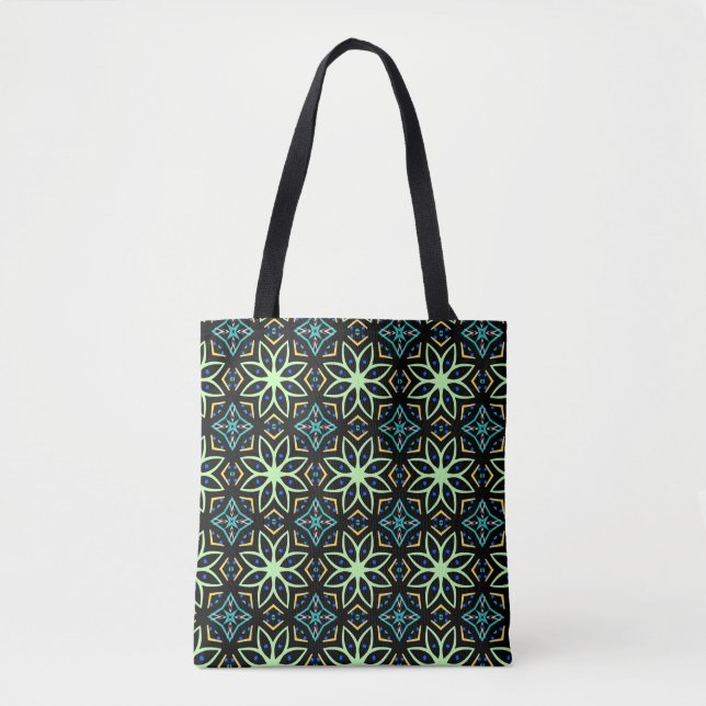 Tote Bag Motif symétrique floral sans joint (Devant)