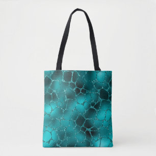 Tote Bag Motif Taches de Girafe Ombré Sarcelle Paillettes G