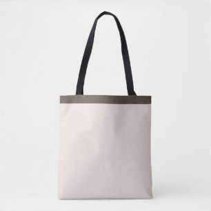 Tote Bag Motif Tao Beige Clair et Marron Café