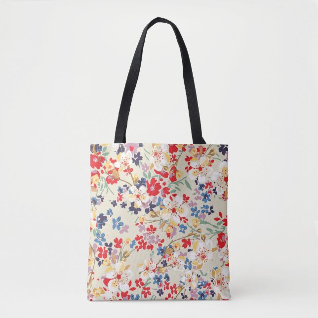 Tote Bag Motif tendance en petites fleurs (Devant)