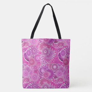 Tote Bag Motif tourbillon fractal, tons violets