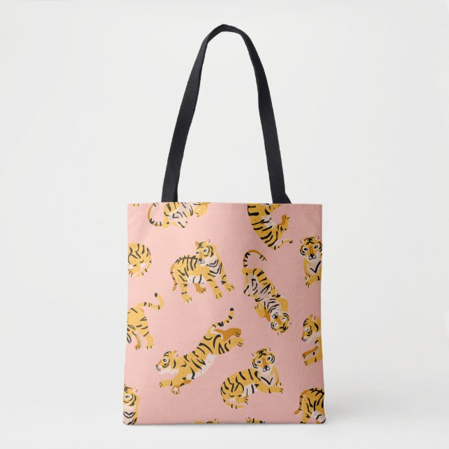 Tote Bag Motif transparent pour les tigres mignons (Devant)