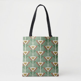 Tote Bag motif transparent vert avec lignes et géométrie sh