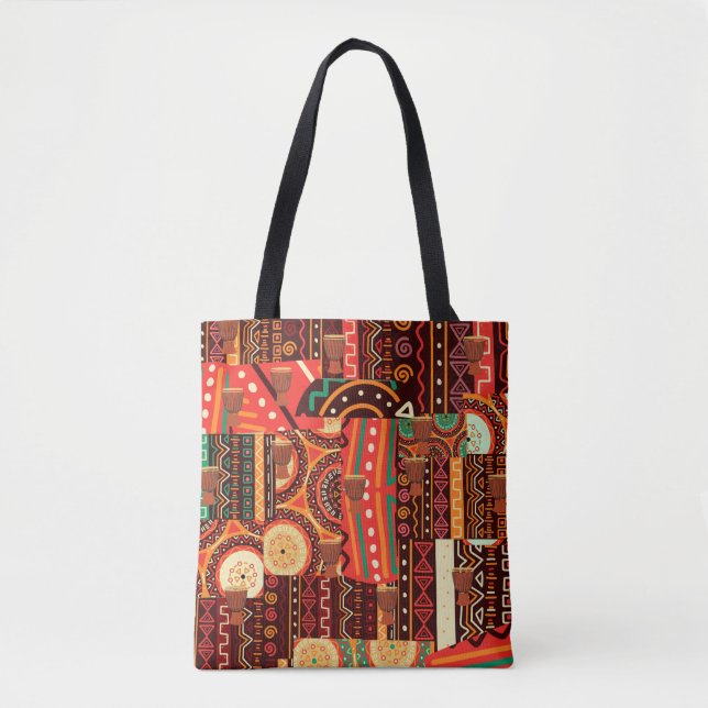 Tote Bag Motif tribal Afrocentrique Kente (Devant)