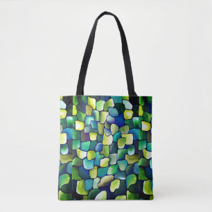 Tote Bag Motif vert Abstrait urbain contemporain
