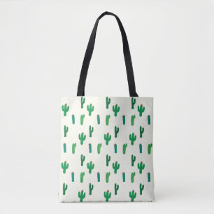 Tote Bag Motif vert clair de cactus