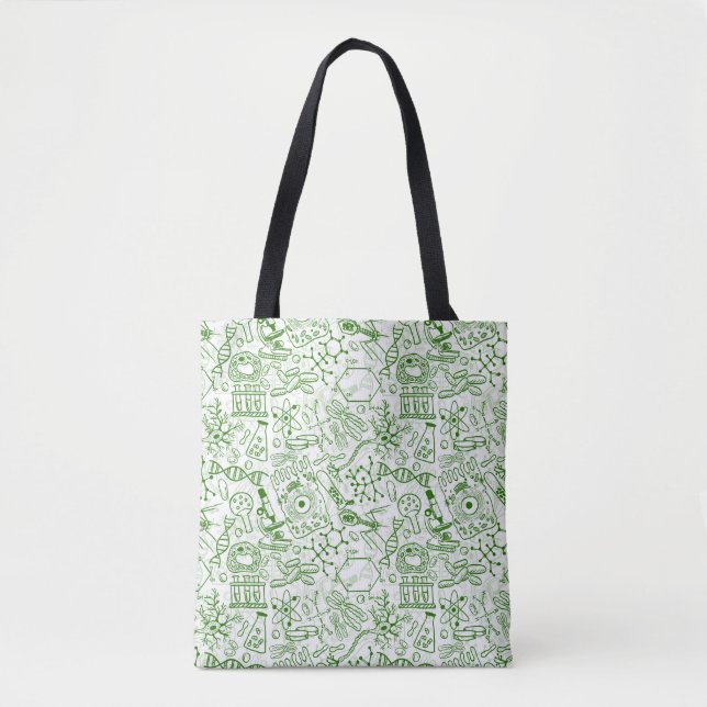 Tote Bag Motif vert de biologie (Devant)