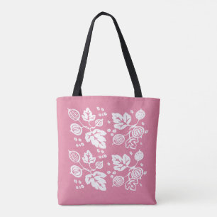 Tote Bag Motif vintage de Pyrex - rose de groseille à