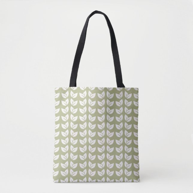 Tote Bag Motif Vintage Green Retro Y2K Leaf (Devant)