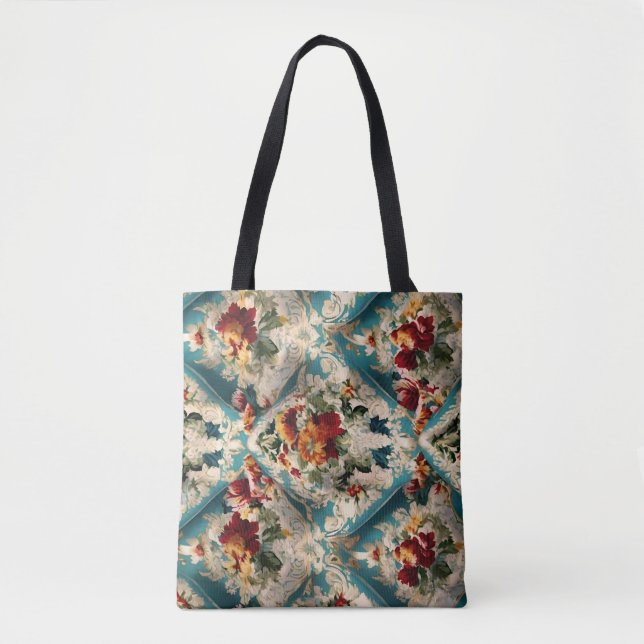Tote Bag Motif Whimsical Floral Italien (Devant)