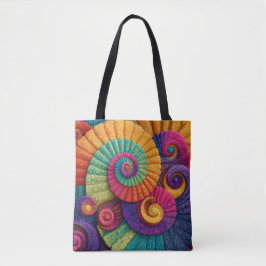Tote Bag Motifs Abstraits de la spirale vibrante