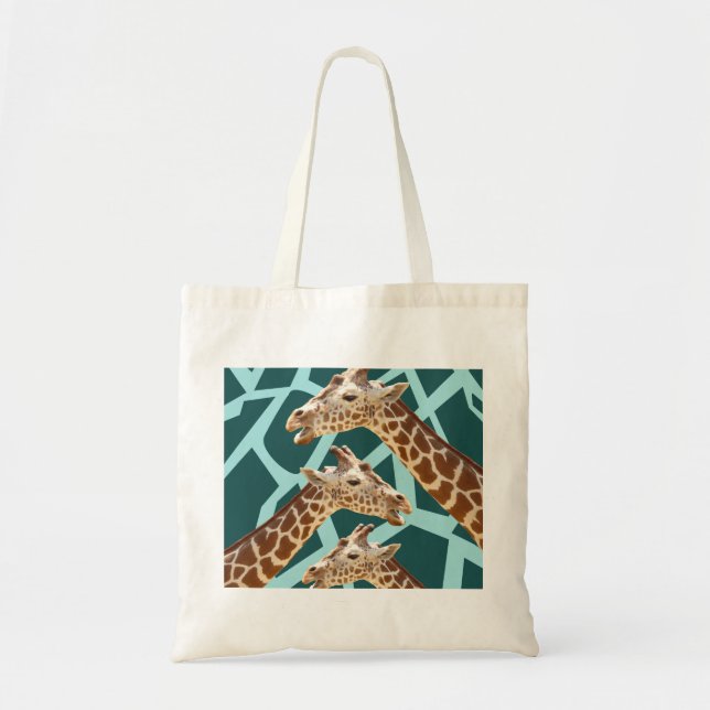 Tote Bag Motifs bleus turquoises d'animal sauvage (Devant)