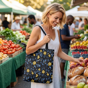 Tote Bag Motifs d'art populaire floral ukrainien. 