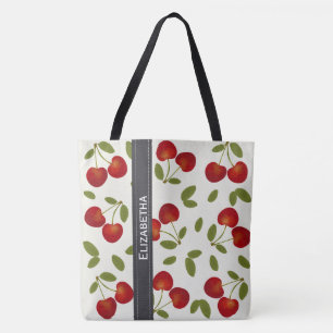 Tote Bag motifs de fruits aux cerises rouges