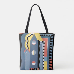 Tote Bag Motifs géométriques Art Déco vintage Jazz Pochoir