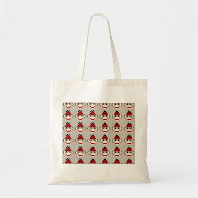 Tote Bag Motifs heureux de sourire de singe rouge de (Devant)