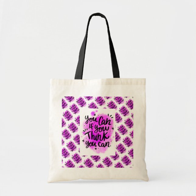 Tote Bag Motivation moderne élégante Meilleur Message popul (Devant)