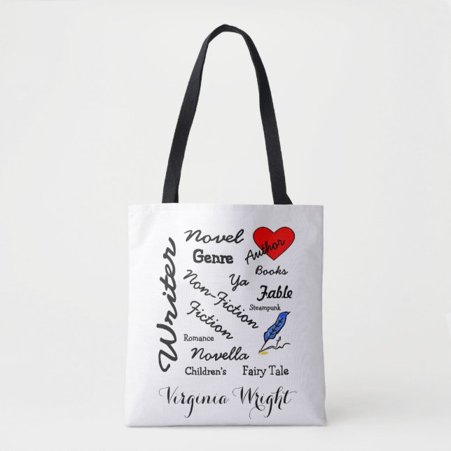 Tote Bag Mots d'écrivain-auteur personnalisés (Devant)