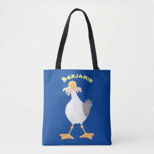Tote Bag Mouette drôle avec frites dessin animé