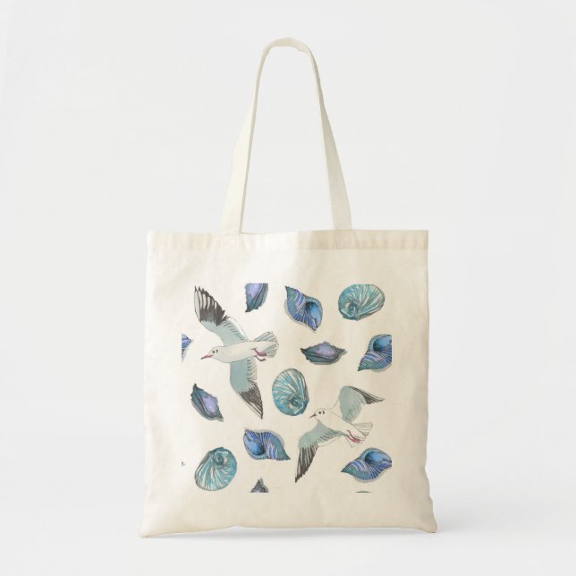 Tote Bag Mouettes et coquillages très mignons fourre-tout (Devant)