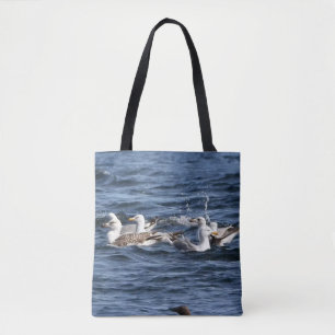 Tote Bag Mouettes se nourrissant de lançons sur l'océan Art
