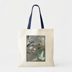 Tote Bag Mouettes sur les vagues de l'océan par Louis Agass