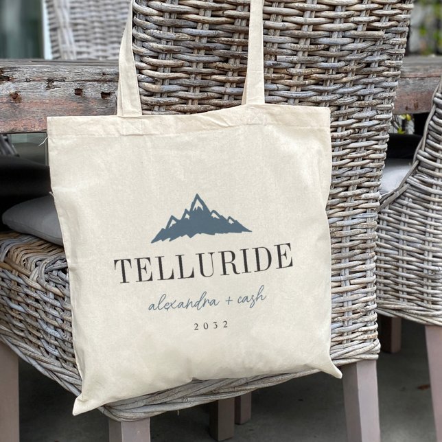 Tote Bag Mountain Peaks Destination Wedding Bienvenue (Créateur téléchargé)
