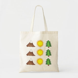 Tote Bag Mountain Sun Trees Woods Camping Escalade Fourre-t