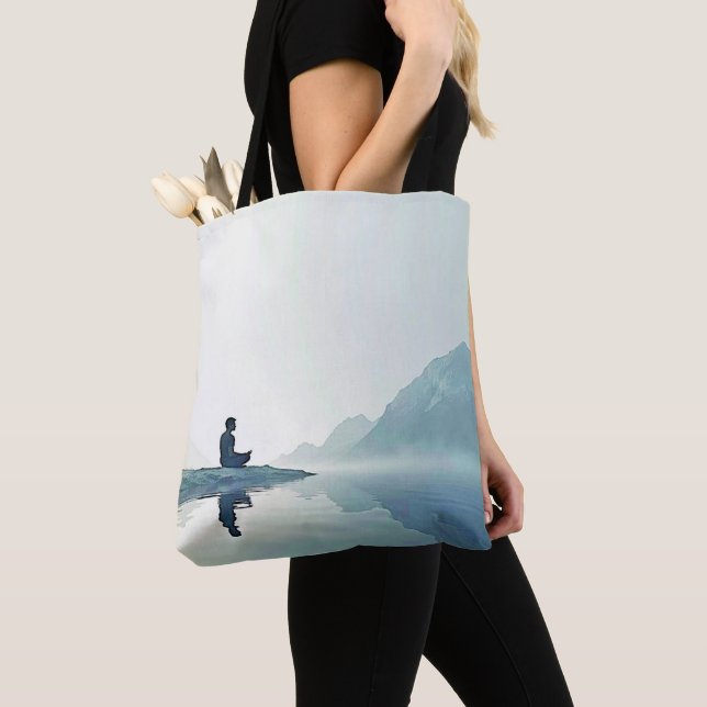 Tote Bag Mountain Zen Conception pacifique de méditation (De près)