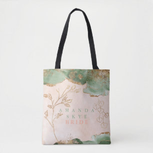 Tote Bag Mousse dorée Eucalyptus Moderne Abstrait Enterreme