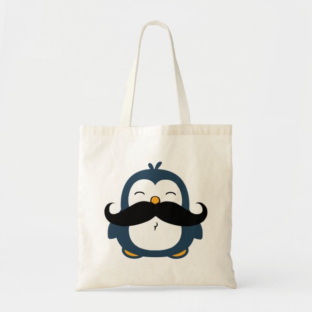 Tote Bag Moustache Penguin (Devant)
