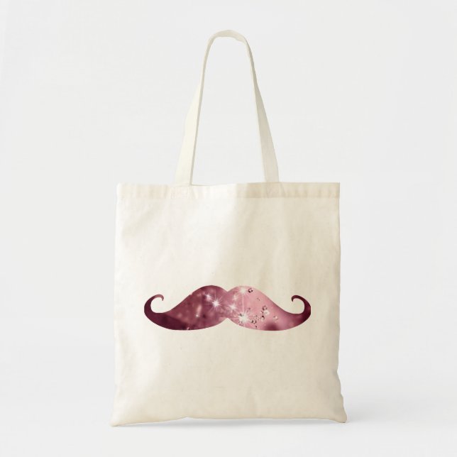 Tote Bag Moustache rose drôle de Bling (Devant)