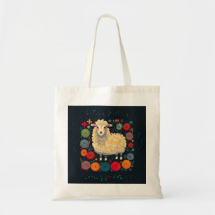 Tote Bag Moutons en fil pieu pour tricot ou crochet