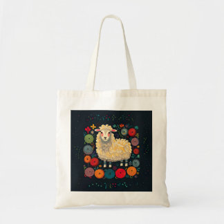 Tote Bag Moutons en fil pieu pour tricot ou crochet