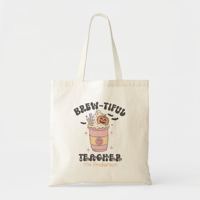 Tote Bag Mug d'Halloween de l'enseignant à poitrine personn (Devant)