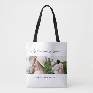 Tote Bag Multi photo moderne typographie script meilleur ma