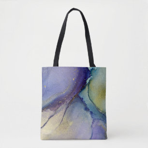 Tote Bag Multicolore Abstrait Liquide Art & Or