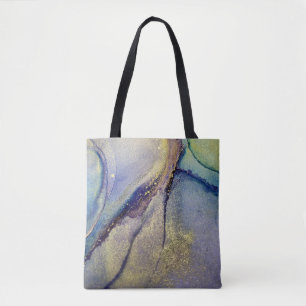 Tote Bag Multicolore Abstrait Liquide Art & Or